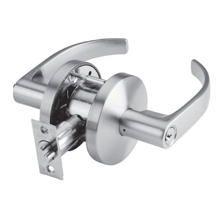 Dorma Grade 2 Cylindrical Lock, 80-Storeroom, LC-Lever, C-Rose, Satin Chrome, 2-3/4 Inch Backset,  C580-D-LCC-626